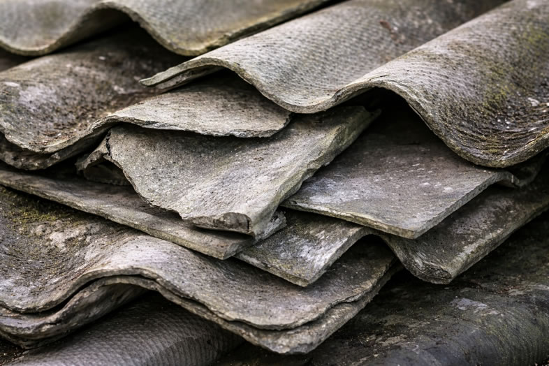 broken asbestos cement roofing sheets