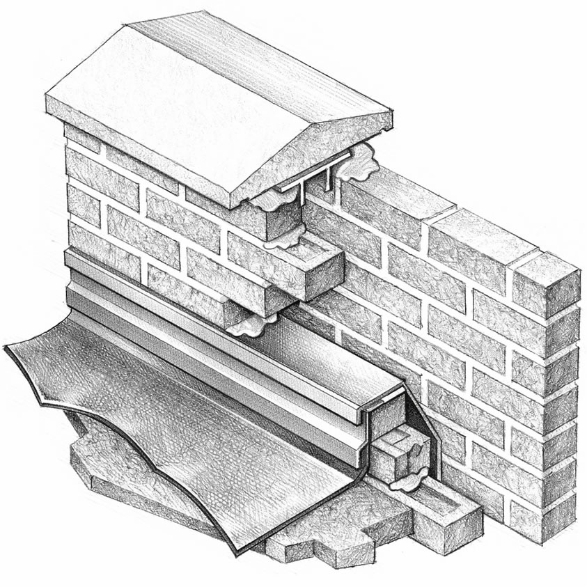 parapet construction scheme for flat roofs
